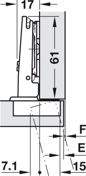 Петля Metalla 510 A/SM, накладная, УО 110°, 48/6 мм, h=13,5 мм, SC